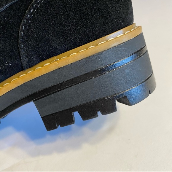 NWT Womens Sherpa Combat Black Boots Memory Foam - Picture 4 of 6